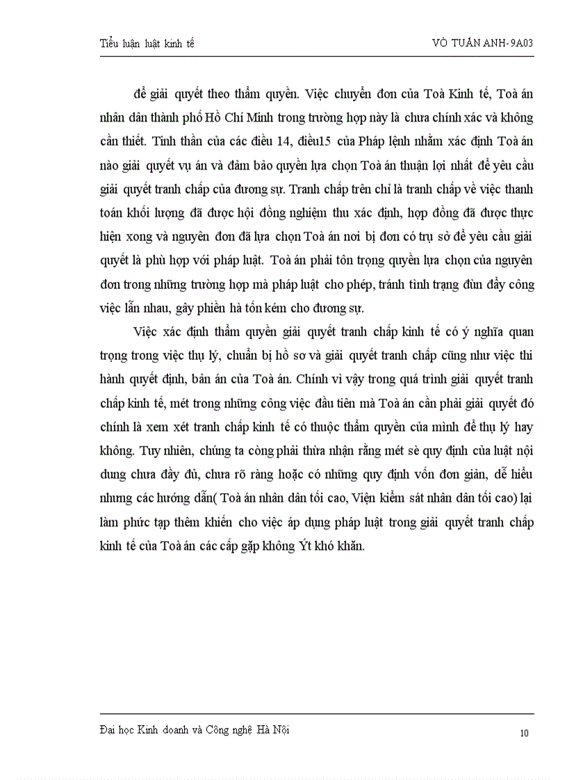 image for page Tranh chấp hợp đồng kinh tế và giải quyết tranh chấp bằng Toà án