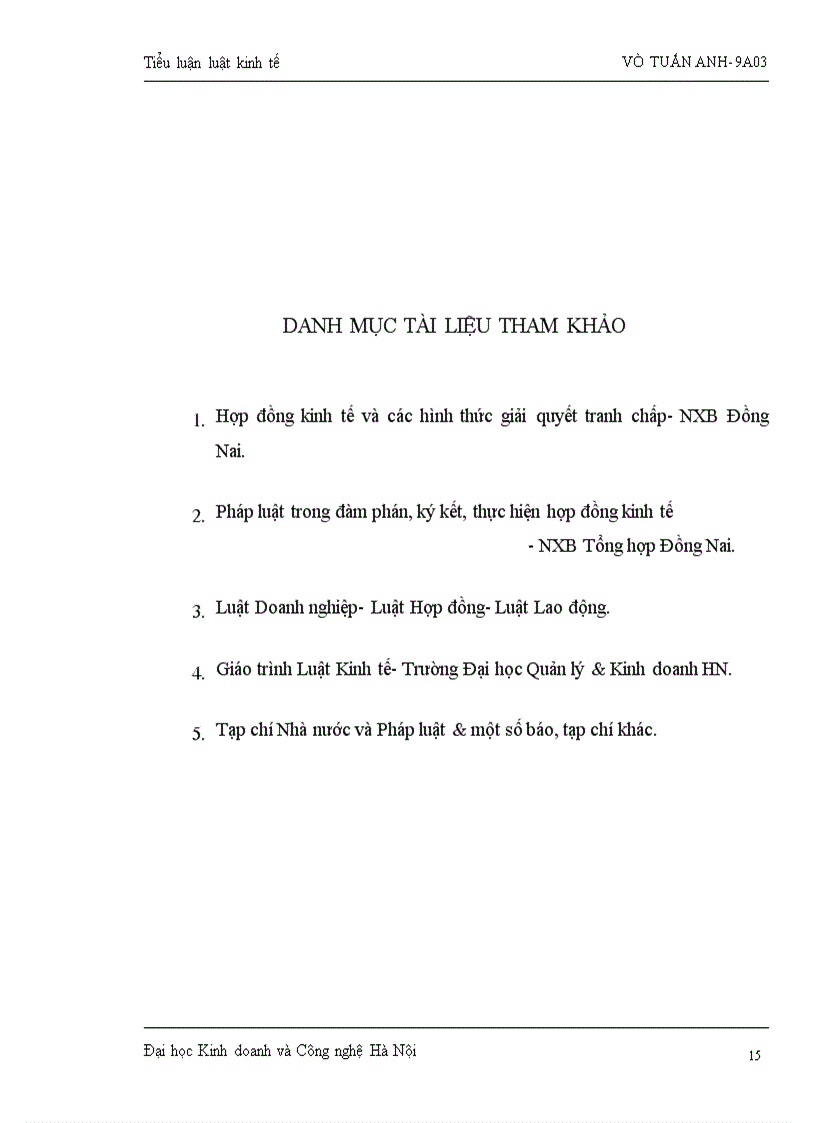 image for page Tranh chấp hợp đồng kinh tế và giải quyết tranh chấp bằng Toà án