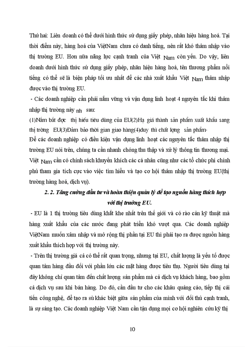 image for page Những giải pháp đẩy mạnh xuất khẩu hàng hoá của Việt Nam sang thị trường EU