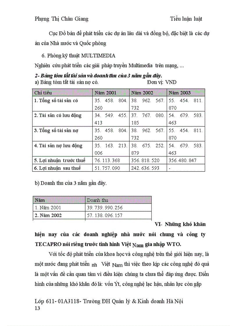 image for page Tiểu luận: Trình bày tình hình tổ chức và tài chính hiện nay của một doanh nghiệp nhà nước