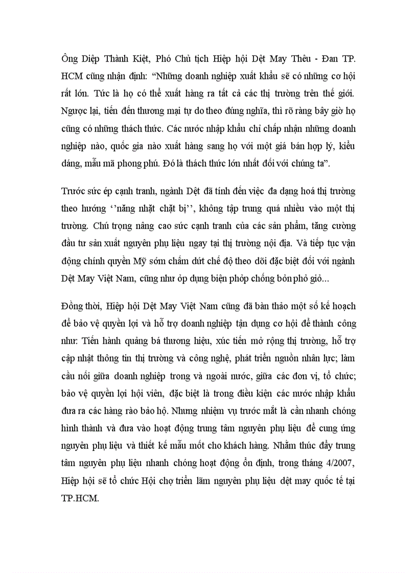 image for page Thực trạng doanh nghiệp dệt may Việt Nam.