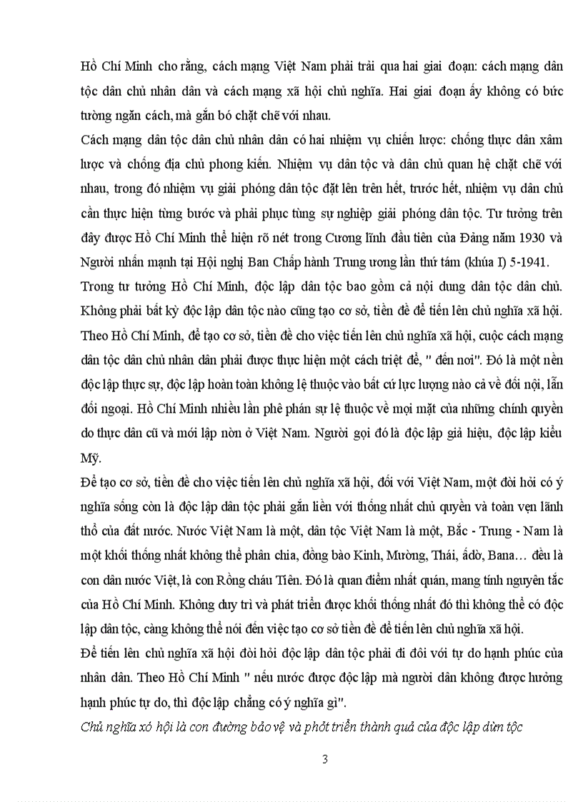 image for page Trong diễn văn tại lễ kỉ niệm 105 năm ngày sinh của Chủ tịch Hồ Chí Minh có viết:”Người là hiện thân sáng chói của tư tưởng dân tộc gắn liền với CNXH;là mẫu mực của tinh thần độc lập tự chủ , tự lực tự cường , đổi mới và sáng tạo” Hãy phân tích và chứng minh nhận định trên.Liên hệ với thực tiễn VN hiện nay.