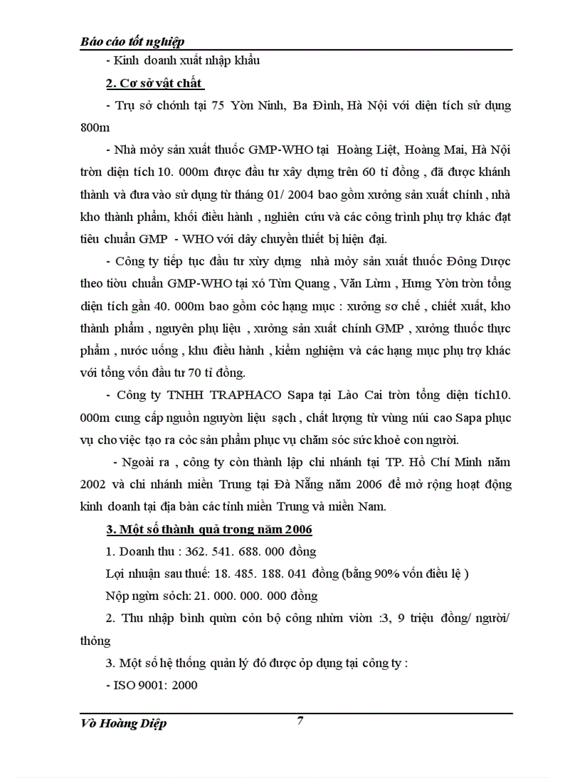 image for page Thực tập tại Công ty cổ phần Traphaco