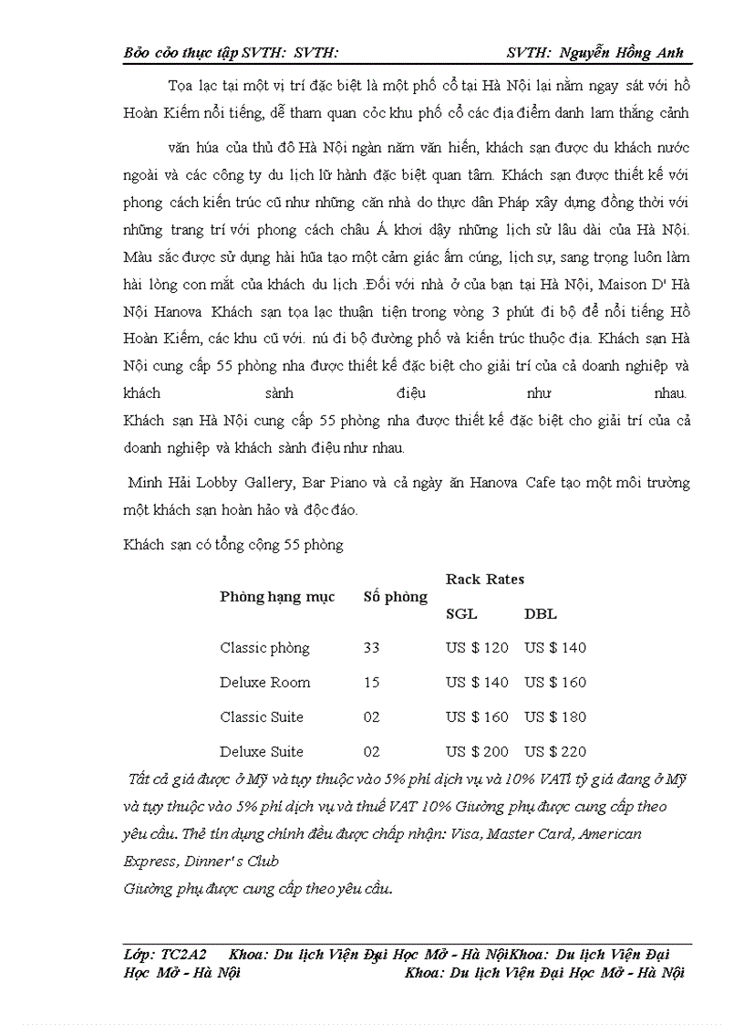 image for page Báo cáo thực tập tại Maison d'Hanova Hà Nội