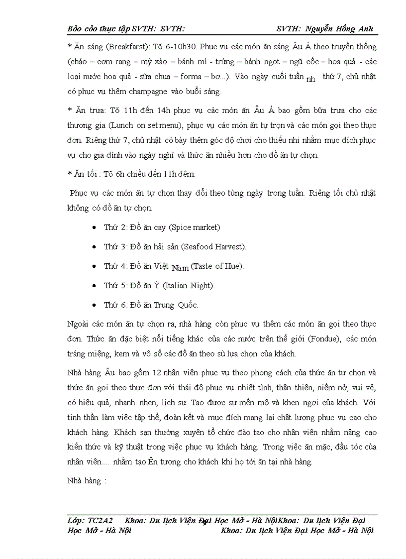 image for page Báo cáo thực tập tại Maison d'Hanova Hà Nội