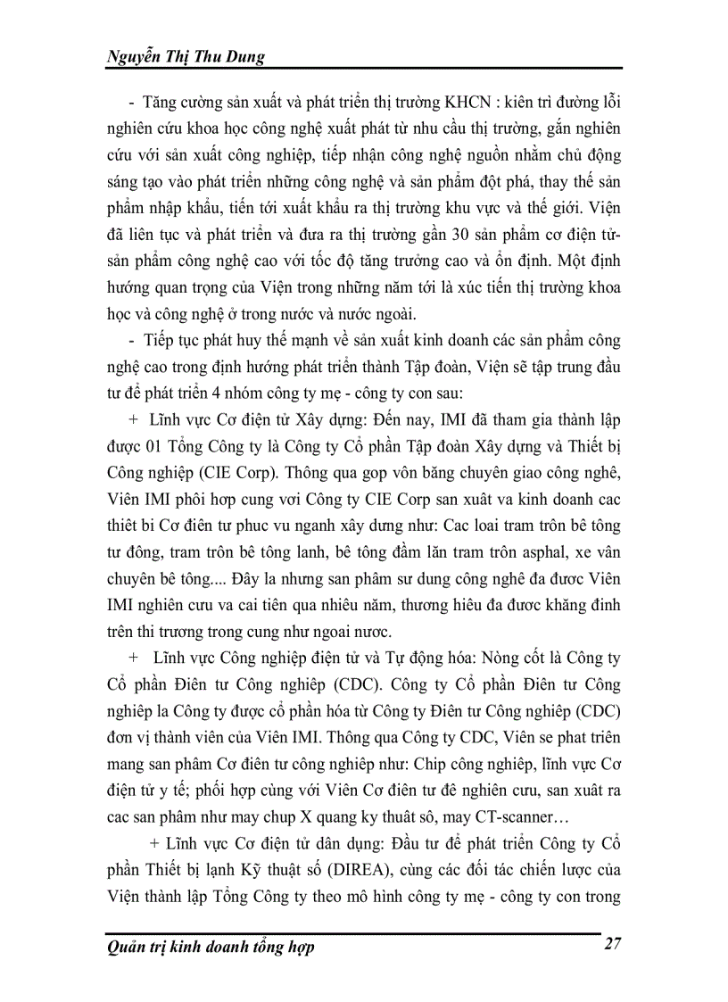 image for page Kết quả hoạt động kinh doanh của Viện máy & dụng cụ công nghiệp trong những năm gần đây