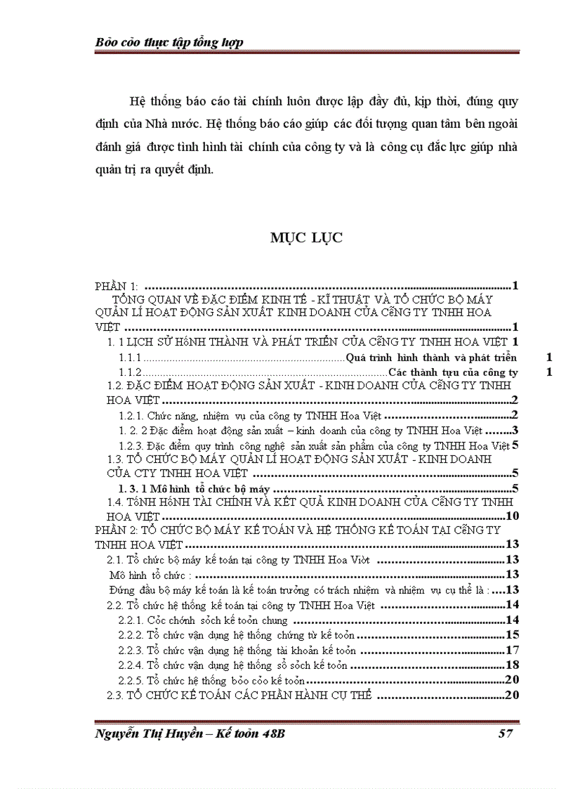 image for page Báo cáo thực tập tổng hợp tại công ty tnhh Hoa Việt