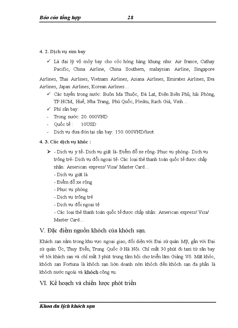 image for page Báo cáo thực tập tại khách sạn Fortuna