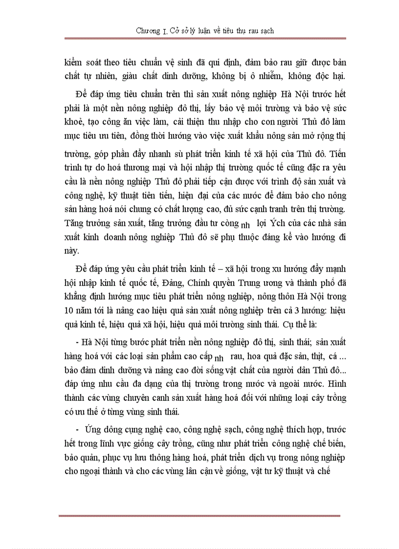 image for page Tình hình tiêu thụ rau sạch trên địa bàn hà nội