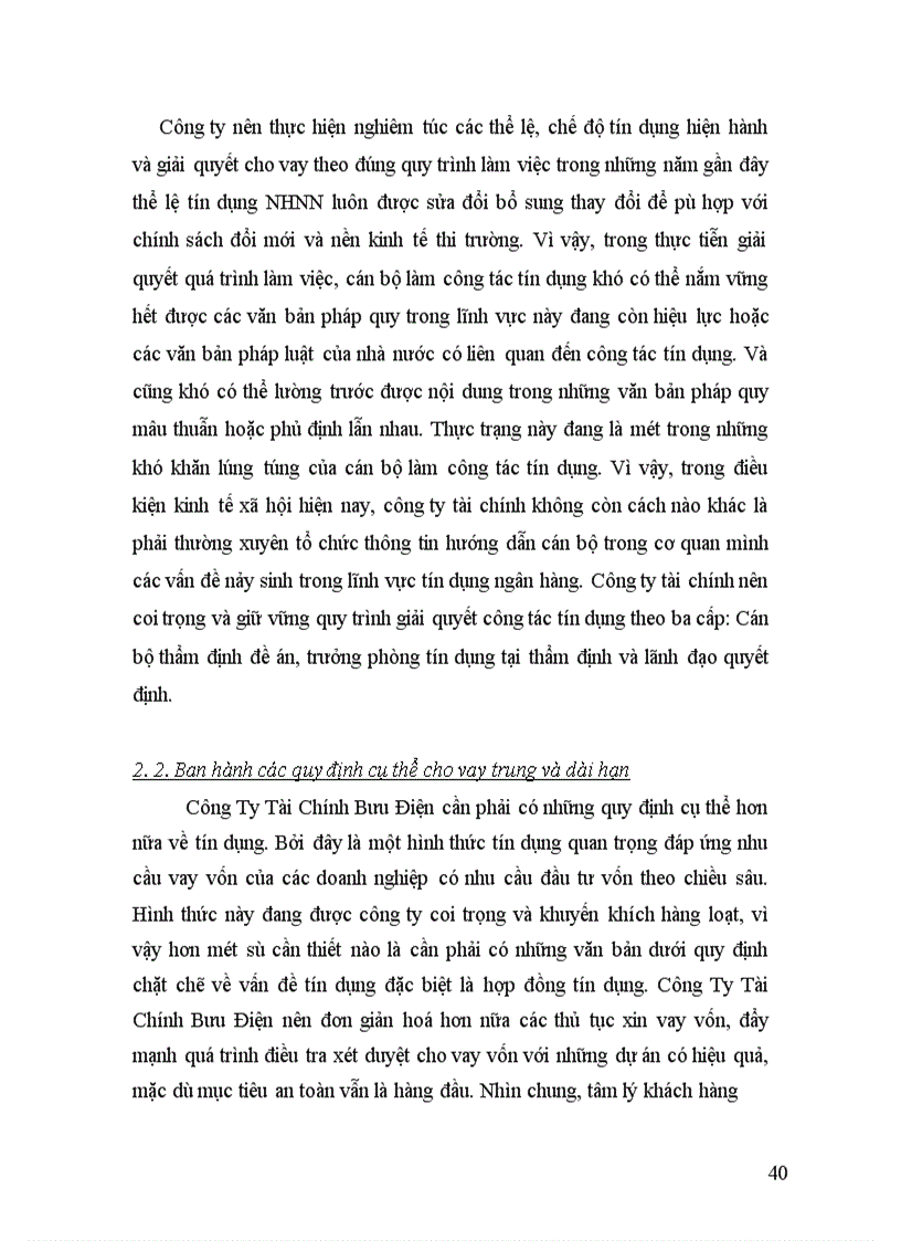 image for page Thực tiễn ký kết và thực hiện hợp đồng tín dụng tại Công Ty Tài Chính Bưu Điện