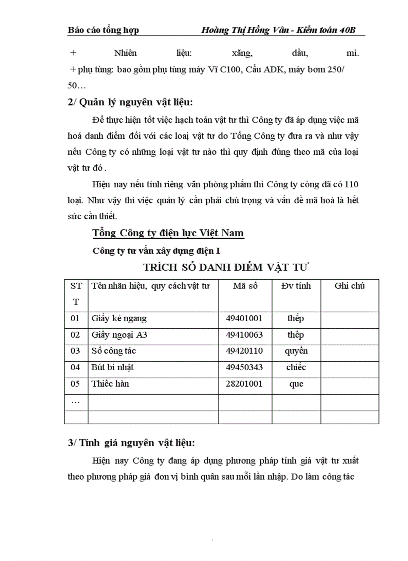 image for page Báo cáo tổng hợp về Công ty tư vấn xây dựng điện I