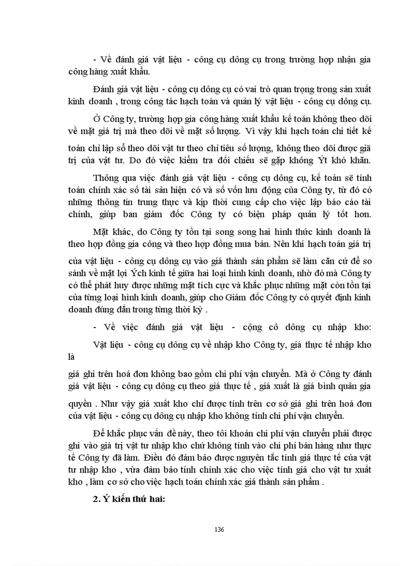 image for page Một số ý kiến nhằm hoàn thiện công tác kế toán vật liệu - công cụ dụng cụ tại Công ty may Hưng Việt.
