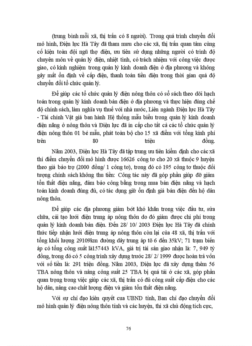 image for page Thực trạng mô hình quản lý điện nông thôn tỉnh Hà Tây