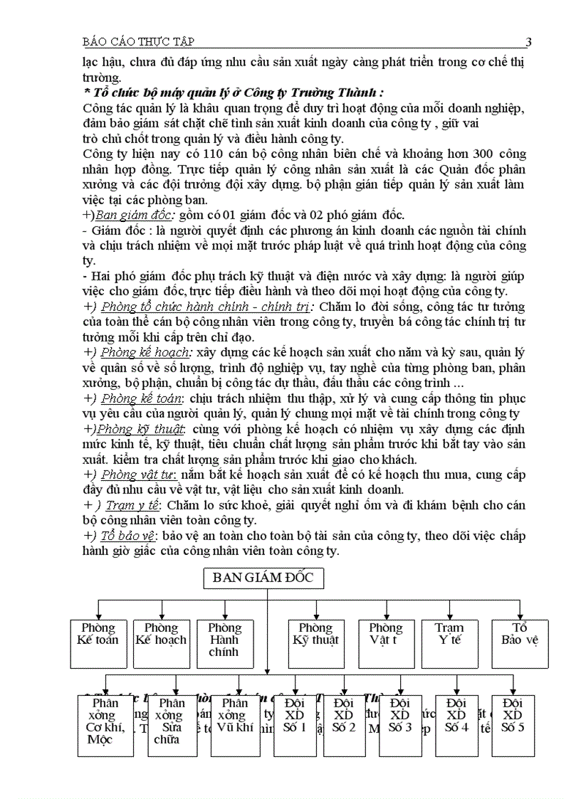 Báo cáo thực tập tổng hợp về Công ty Trường Thành