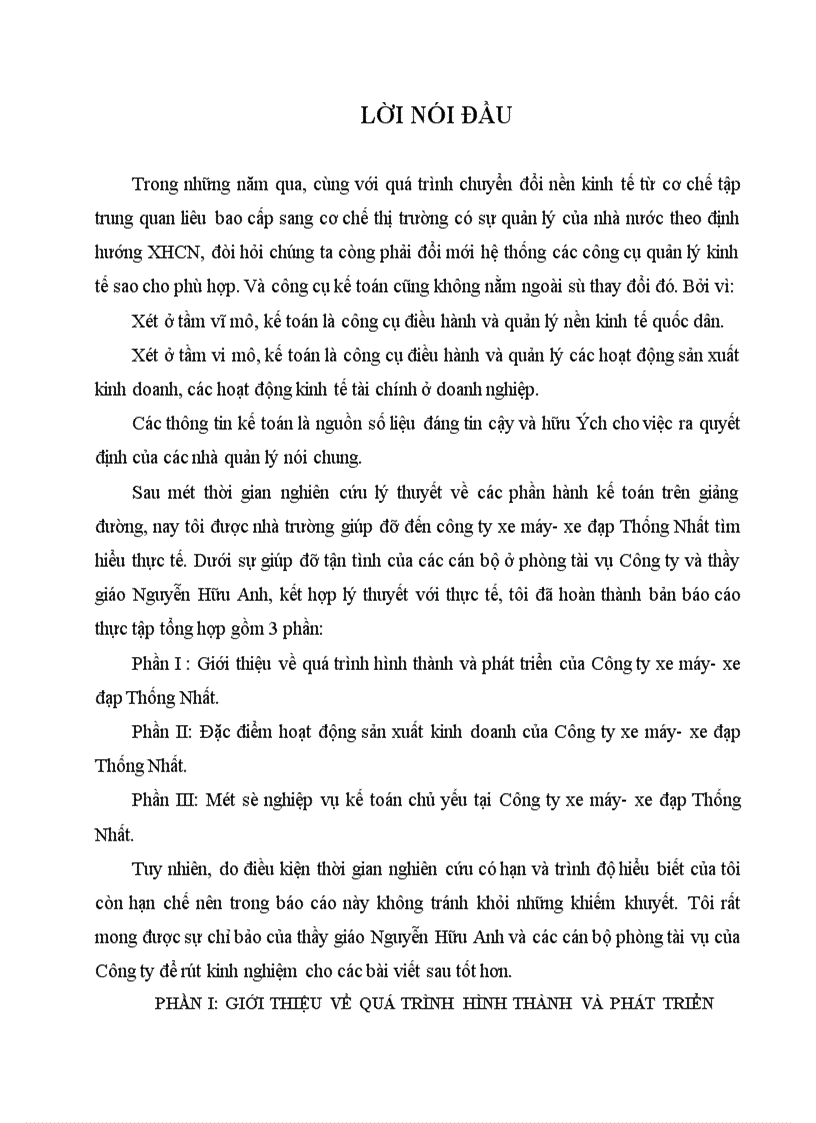 image for page Một số nghiệp vụ kế toán chủ yếu tại Công ty xe máy- xe đạp Thống Nhất.