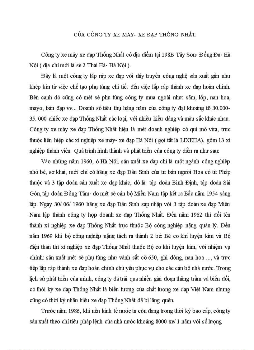 image for page Một số nghiệp vụ kế toán chủ yếu tại Công ty xe máy- xe đạp Thống Nhất.