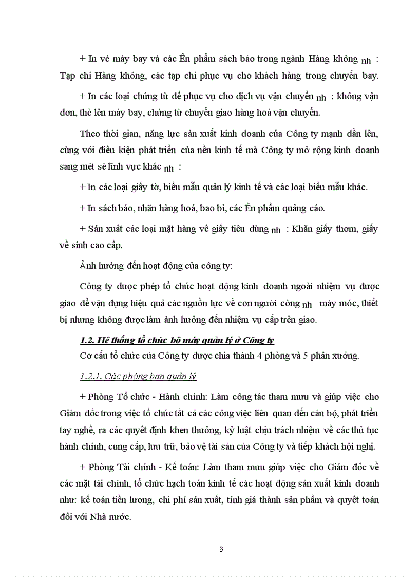 image for page Đánh giá khái quát về hiệu quả sản xuất kinh doanh của Công ty in Hàng không trong những năm gần đây