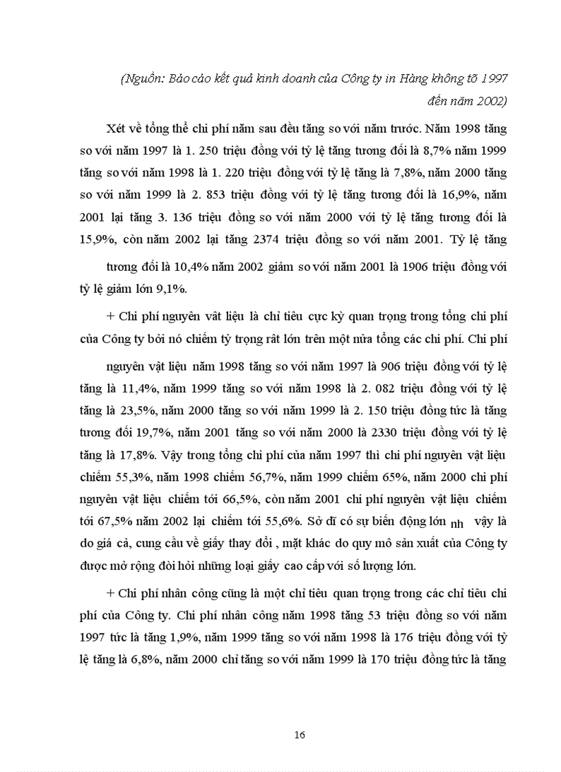image for page Đánh giá khái quát về hiệu quả sản xuất kinh doanh của Công ty in Hàng không trong những năm gần đây