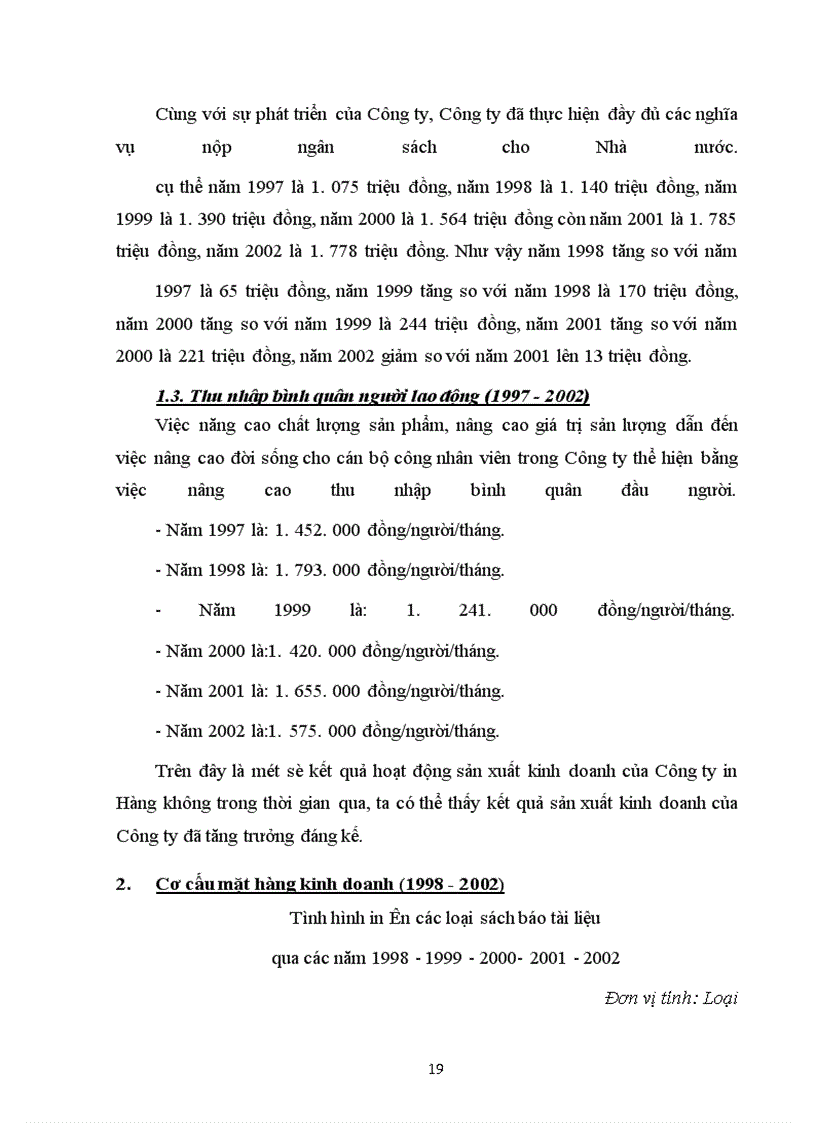 image for page Đánh giá khái quát về hiệu quả sản xuất kinh doanh của Công ty in Hàng không trong những năm gần đây