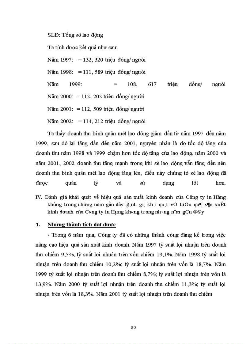 image for page Đánh giá khái quát về hiệu quả sản xuất kinh doanh của Công ty in Hàng không trong những năm gần đây