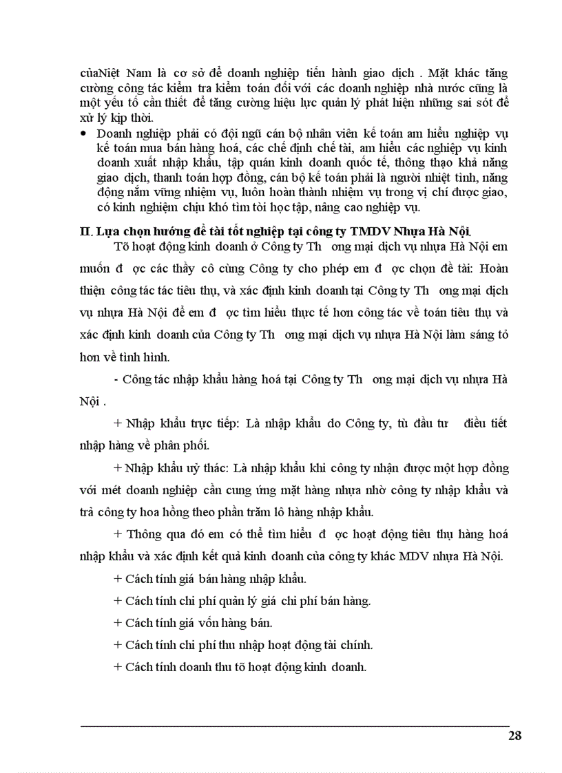 image for page Đánh giá chung và lựa chọn hướng đề tàI tốt nghiệp tại công ty “Thương mại -Dịch vụ Nhựa Hà Nội”.