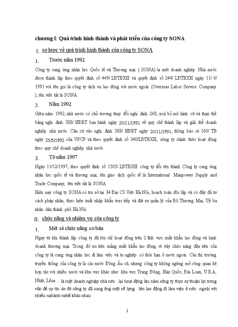 image for page Quá trình hình thành và phát triển của công ty SONA