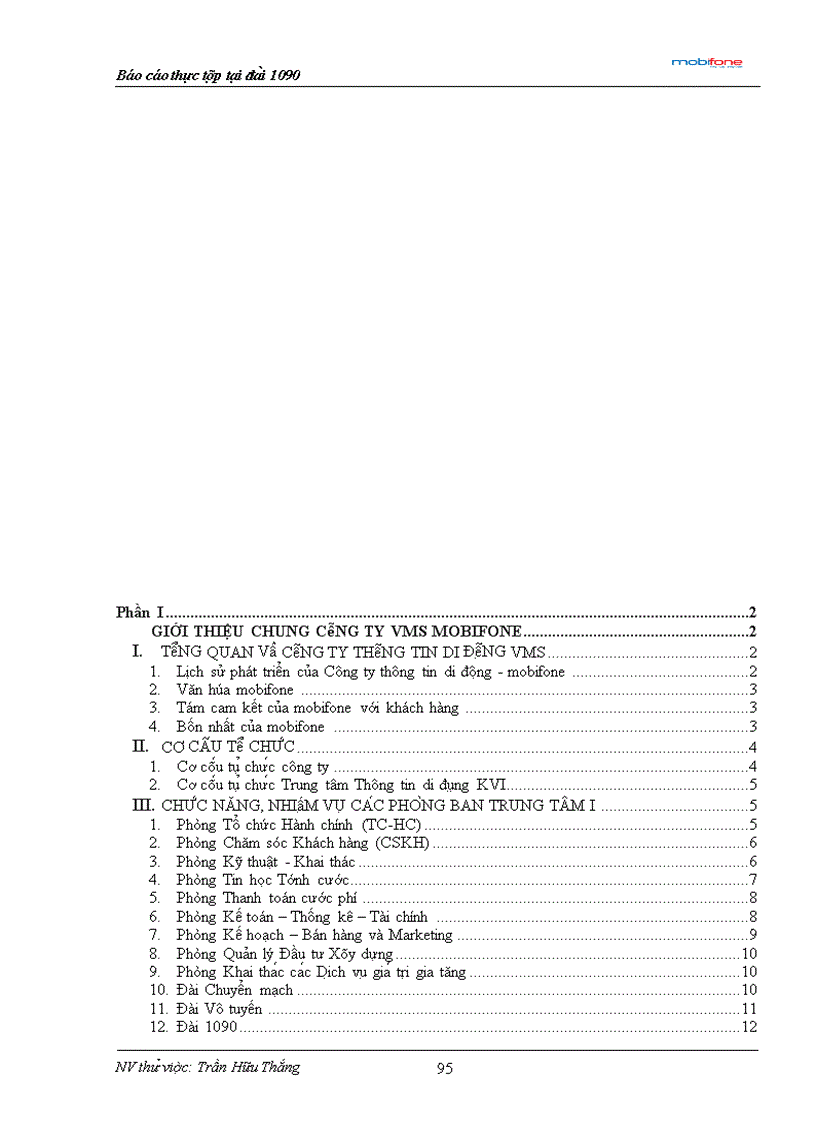 image for page Báo cáo thực tập tổng hợp Công ty VMS MOBIFONE
