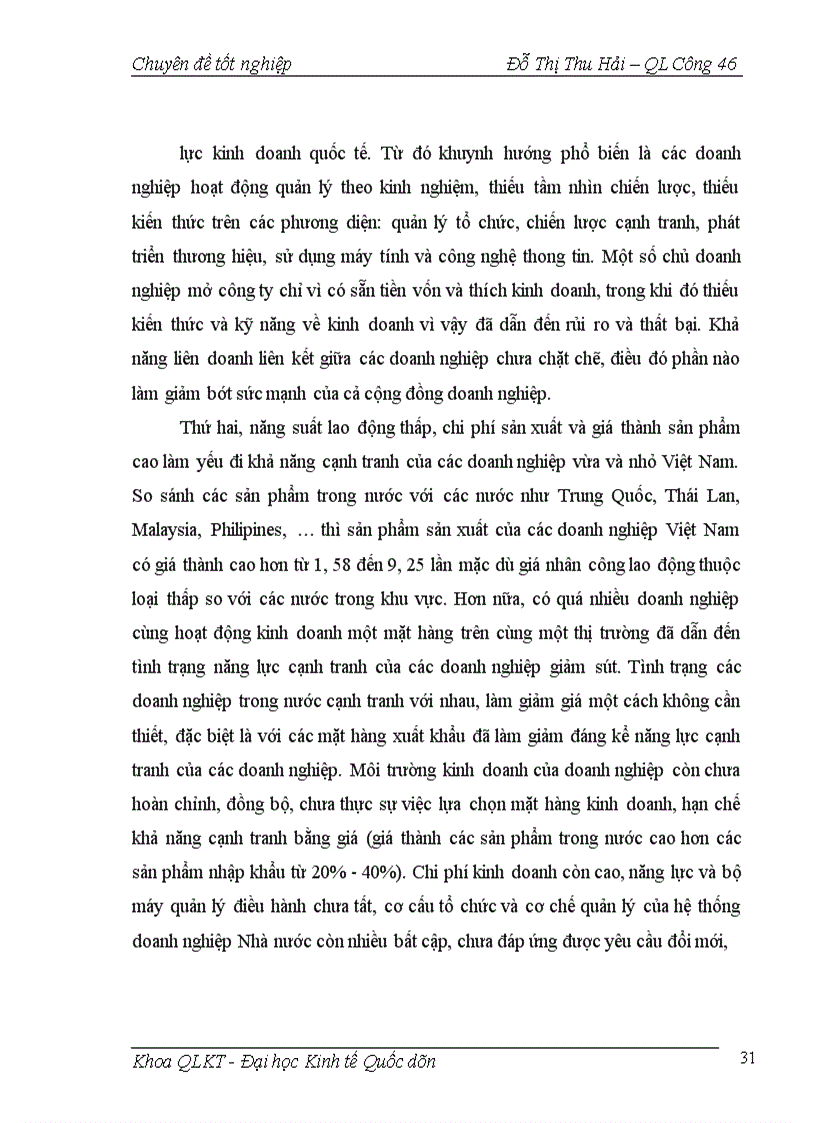 image for page Năng lực cạnh tranh & thực trạng năng lực cạnh tranh của doanh nghiệp Việt Nam trong hội nhập kinh tế quốc tế