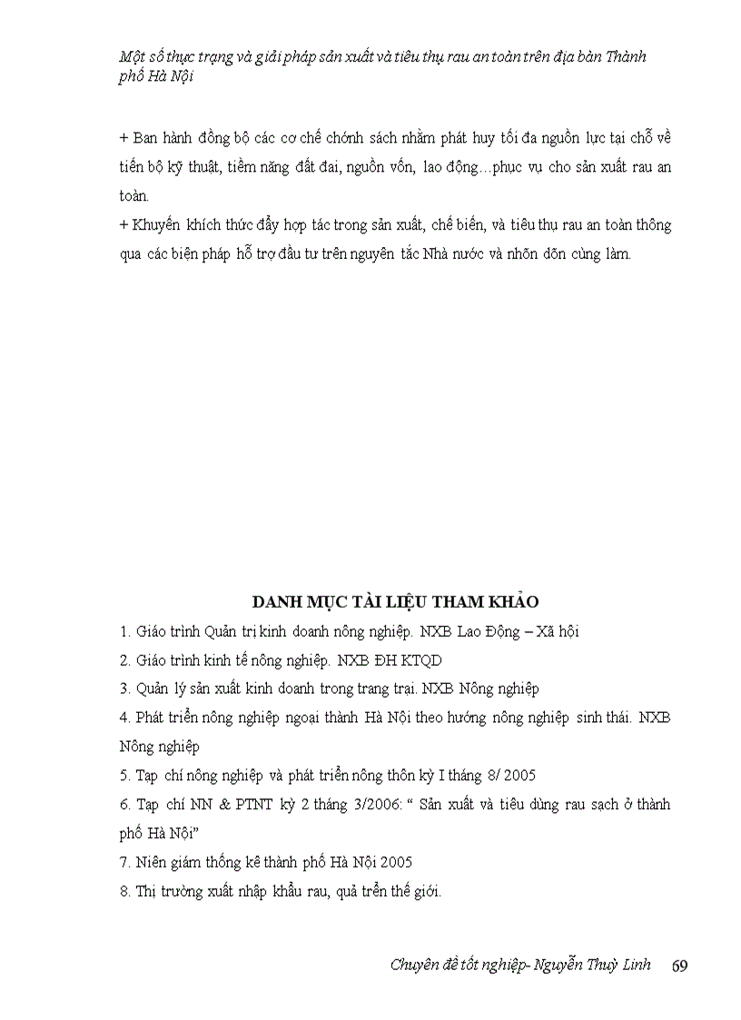 image for page Một số thực trạng và giải pháp sản xuất và tiêu thụ rau an toàn trên địa bàn thành phố Hà Nội