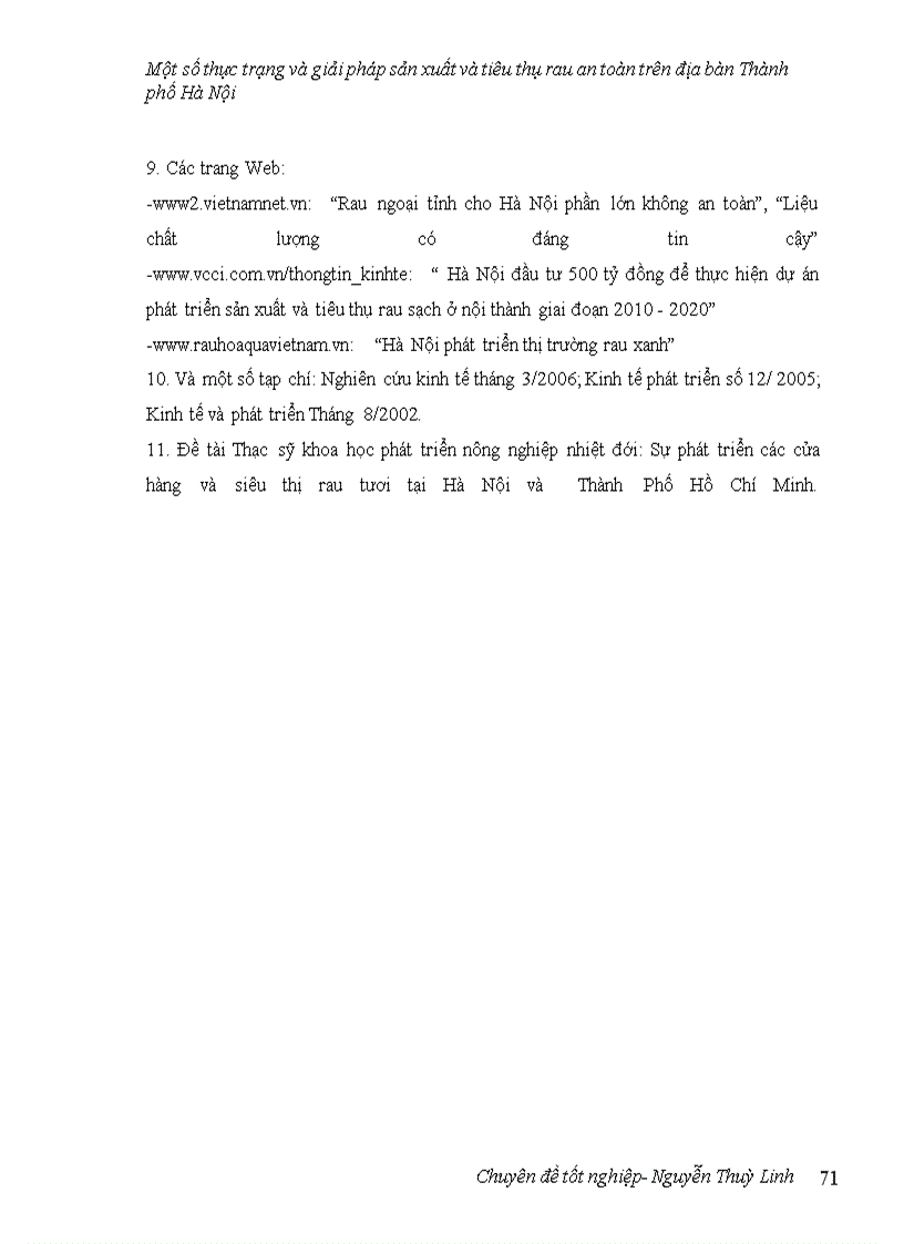 image for page Một số thực trạng và giải pháp sản xuất và tiêu thụ rau an toàn trên địa bàn thành phố Hà Nội