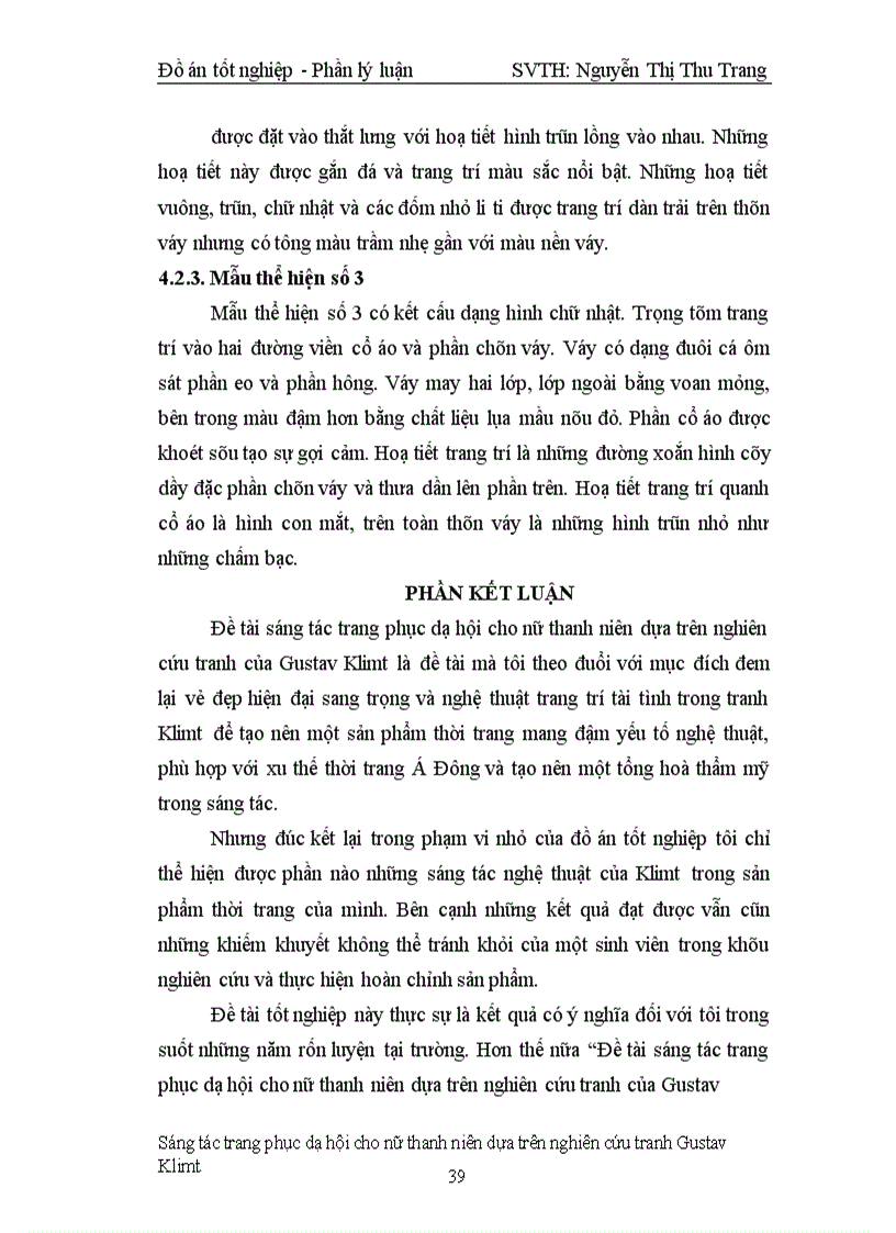 image for page Sáng tác trang phục dạ hội cho nữ thanh niên dựa trên nghiên cứu tranh Gustav Klimt