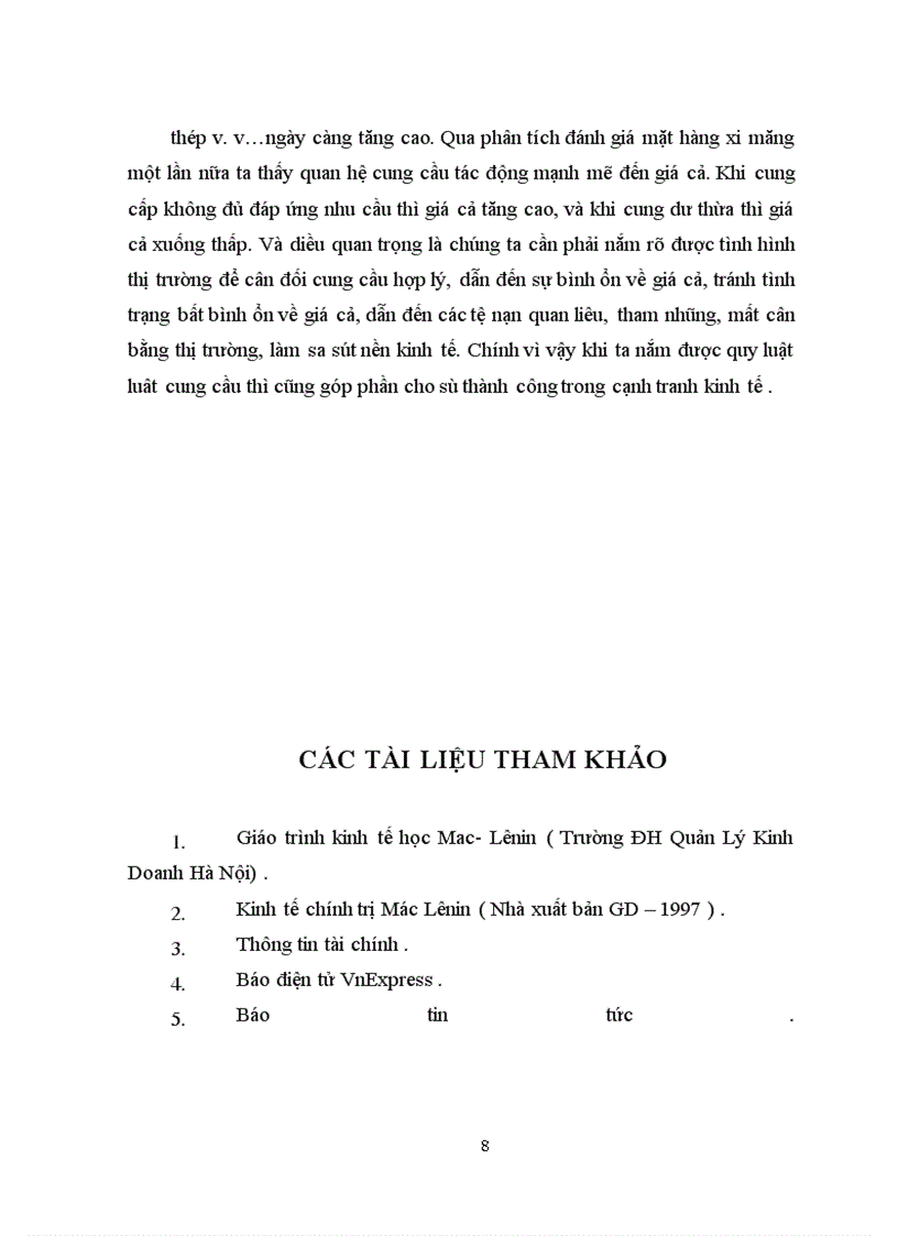 image for page Quan hệ cung cầu tác động đến sự lên xuống của giá cả của mặt hàng xi măng