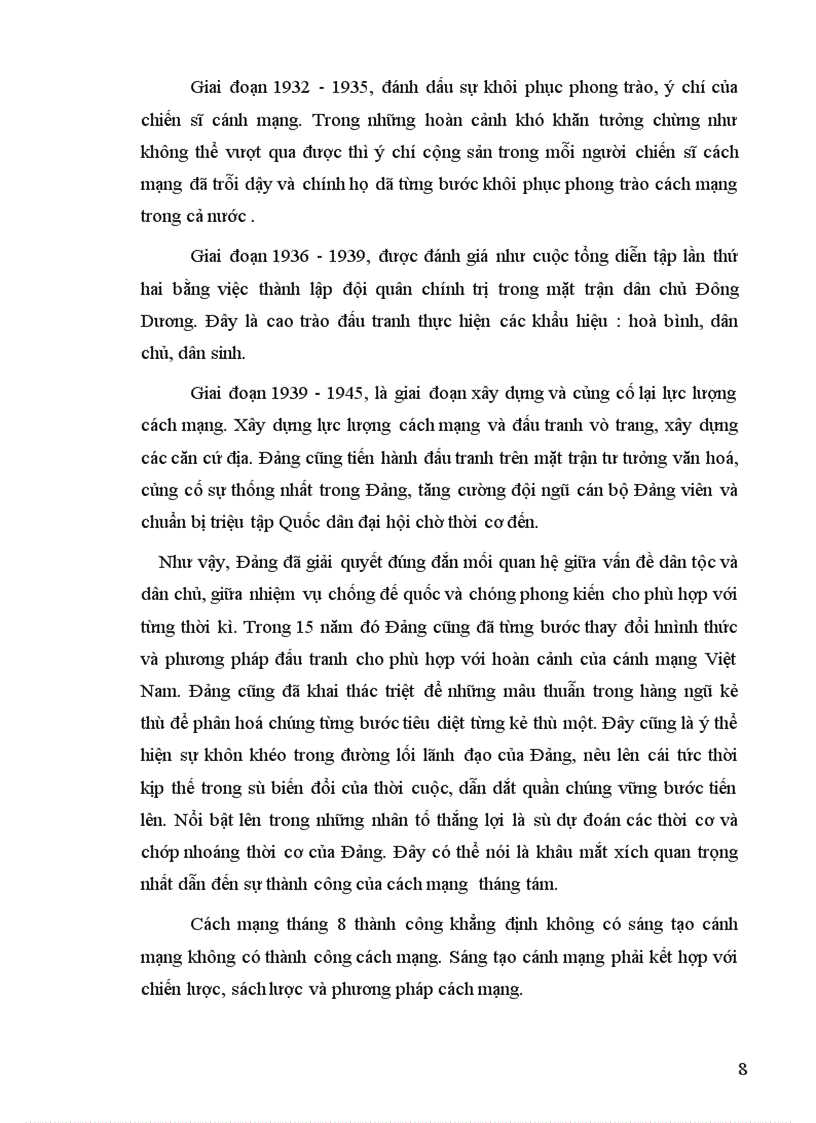 image for page Nguyên nhân thắng lợi, ý nghĩa lịch sử, bàI học kinh nghiệm của cách mạng tháng tám và sự chuẩn bị chu đáo, chọn đúng thời cơ của đảng và hồ chủ tịch