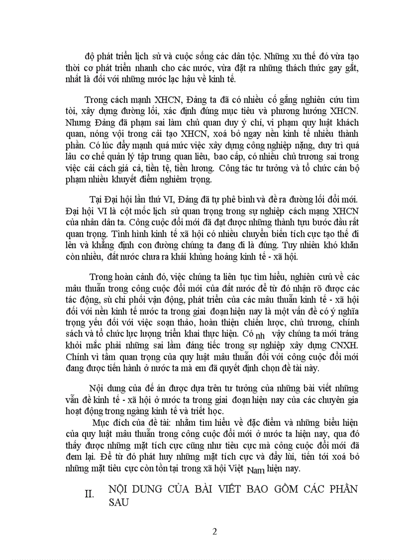 image for page Quy luật mâu thuẫn, vận dụng vào phân tích công cuộc đổi mới ở nước ta hiện nay