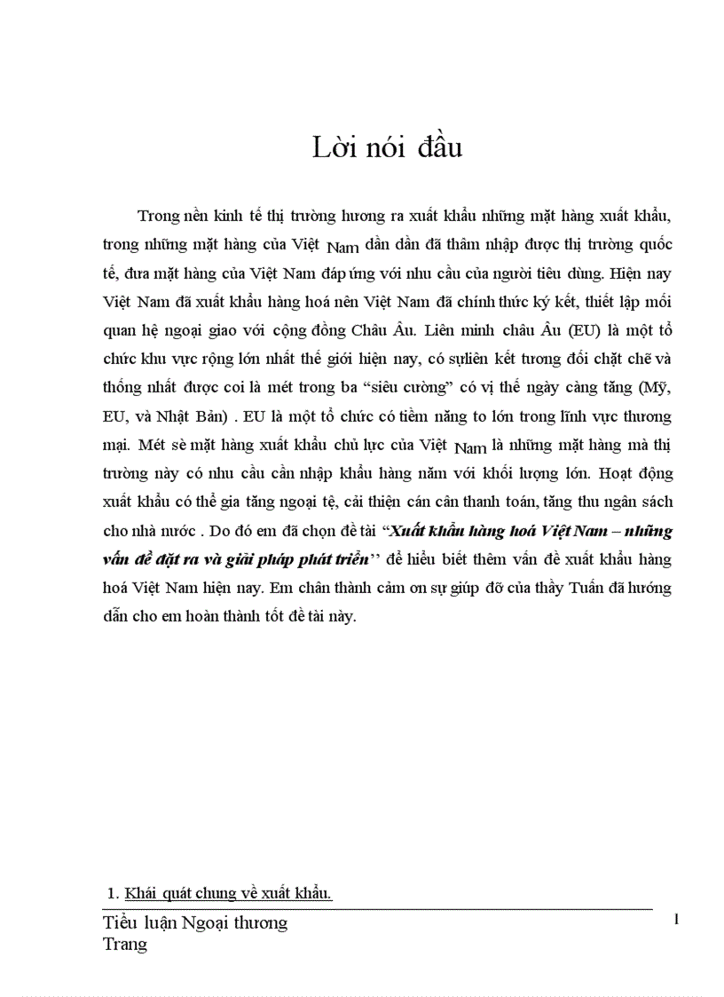 image for page Xuất khẩu hàng hoá Việt Nam – những vấn đề đặt ra và giải pháp phát triển