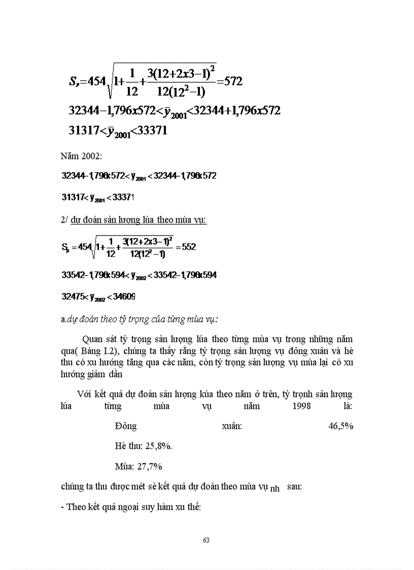 image for page Vận dụng phương pháp dãy số thời gian phân tích và dợ đoán sản lượng lúa việt nam đến năm 2002 .