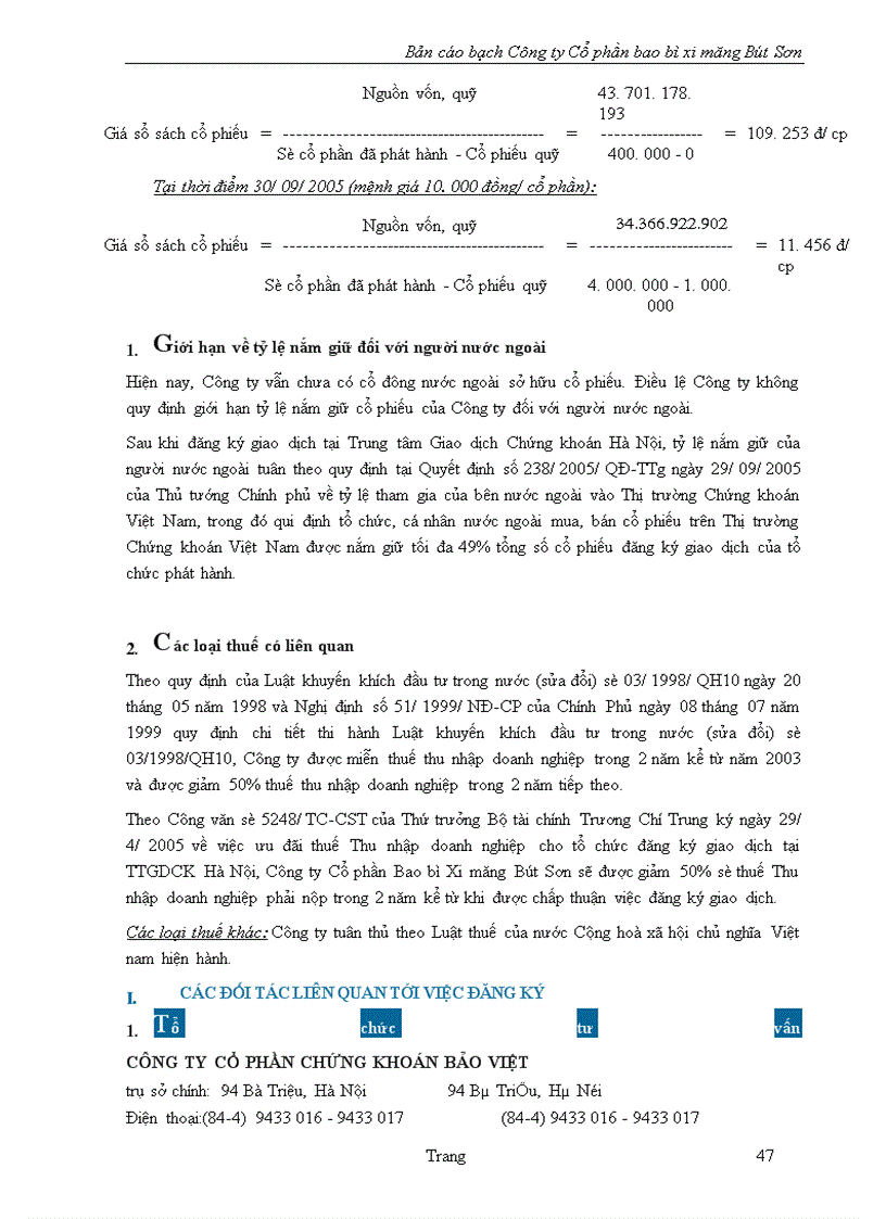 image for page Bản cáo bạch ng ty Cổ phần bao bì xi măng Bút Sơn