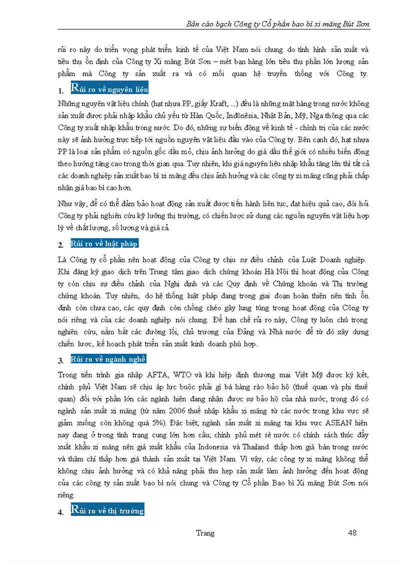 image for page Bản cáo bạch ng ty Cổ phần bao bì xi măng Bút Sơn