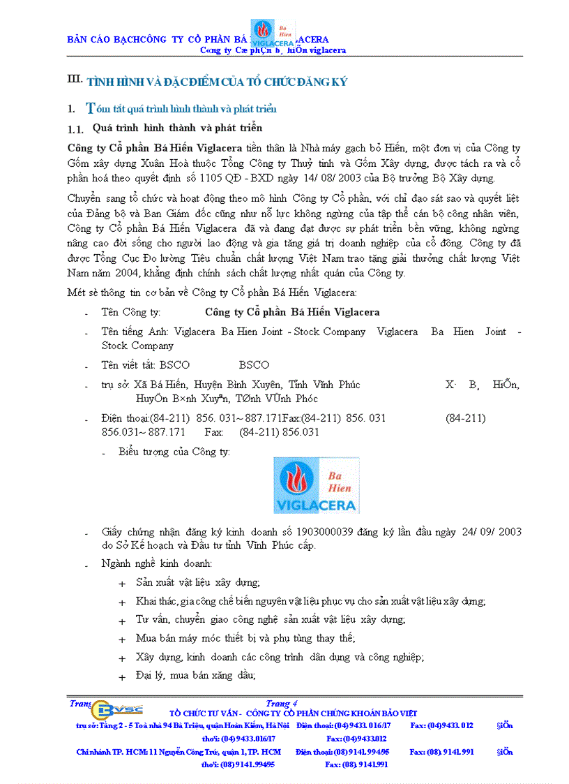 image for page Bản cáo bạch công ty Cổ phần bá hiến viglacera