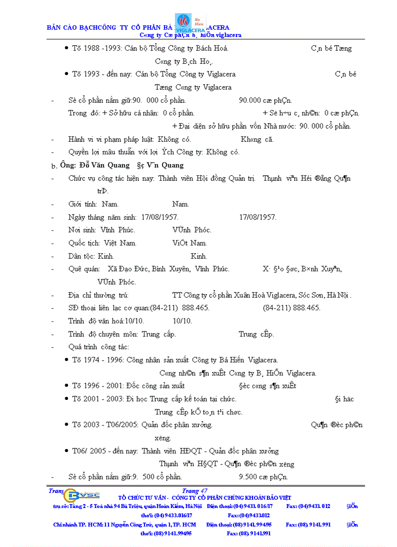 image for page Bản cáo bạch công ty Cổ phần bá hiến viglacera