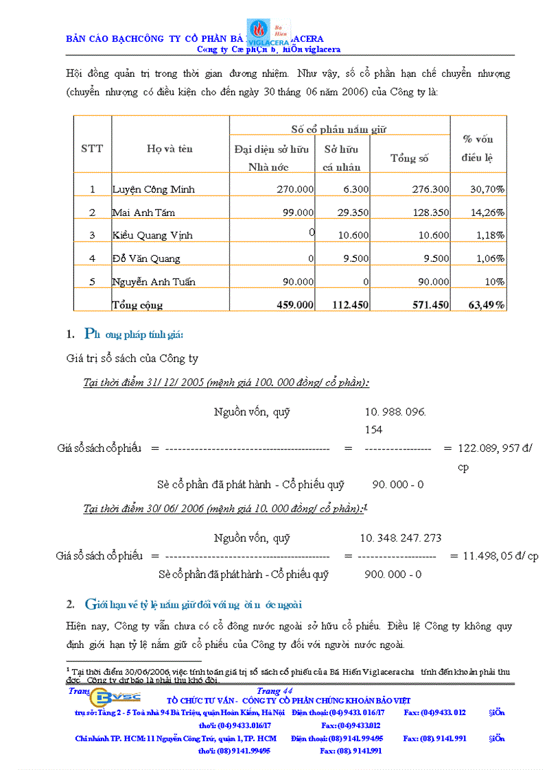 image for page Bản cáo bạch công ty Cổ phần bá hiến viglacera