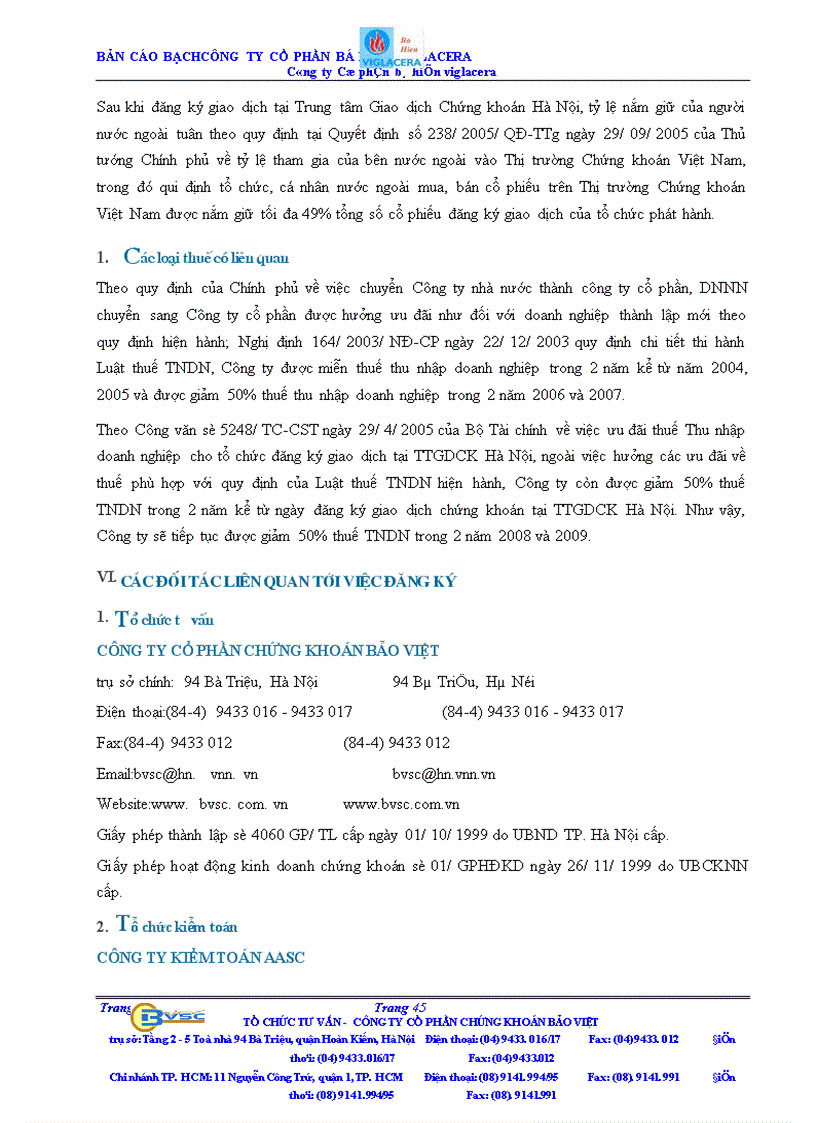 image for page Bản cáo bạch công ty Cổ phần bá hiến viglacera