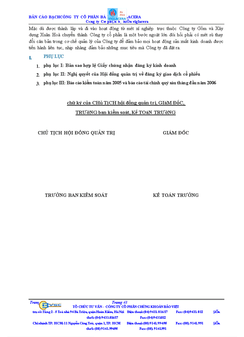 image for page Bản cáo bạch công ty Cổ phần bá hiến viglacera