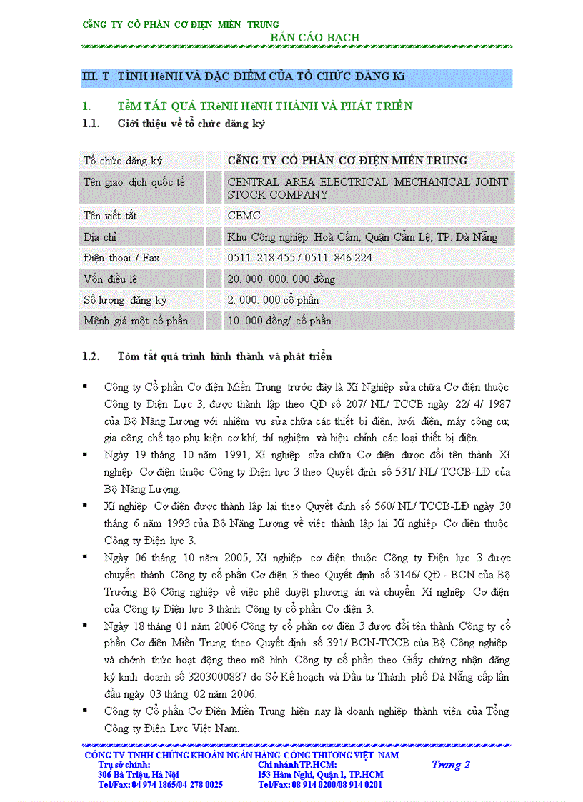 image for page Bản cáo bạch công ty cổ phần cơ điện miền trung