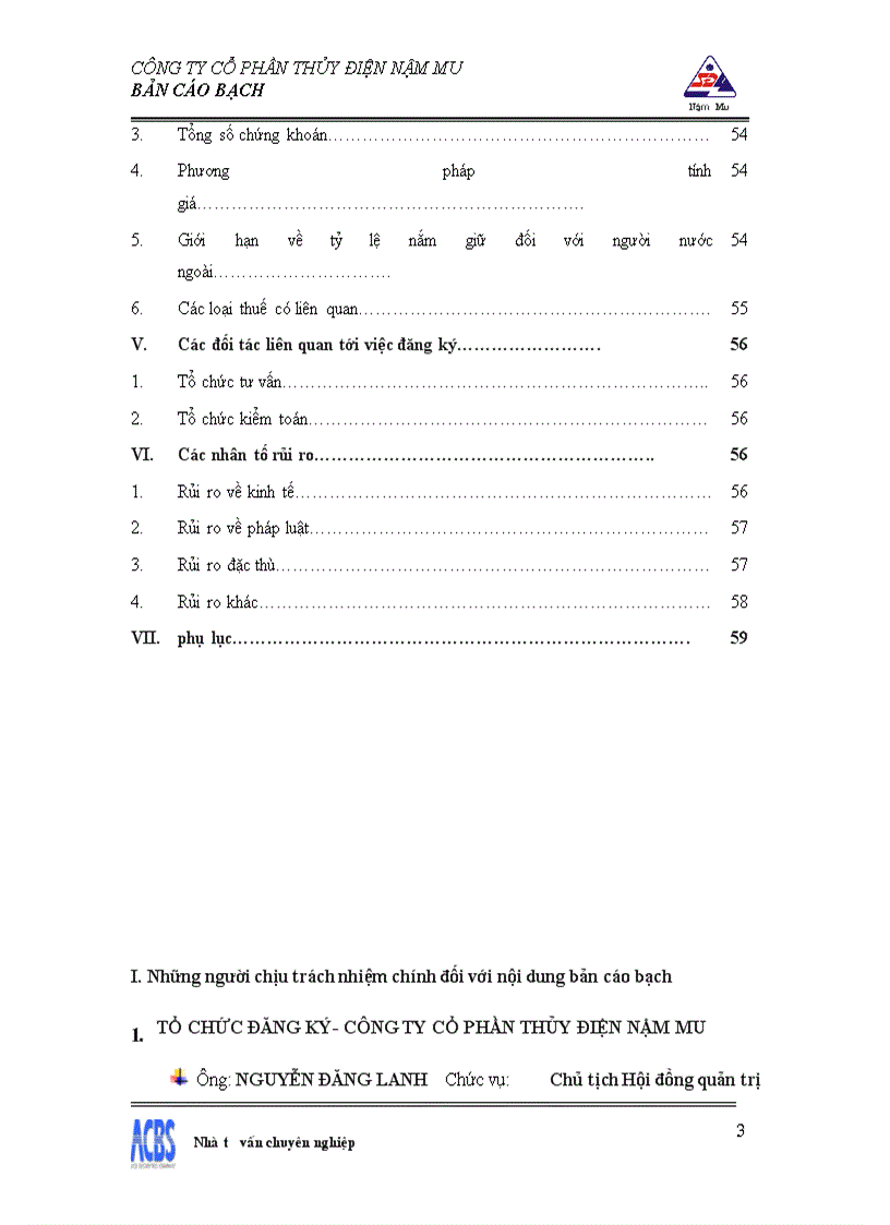 image for page Bản cáo bạch công ty Cổ phần thủy điện Nậm Mu