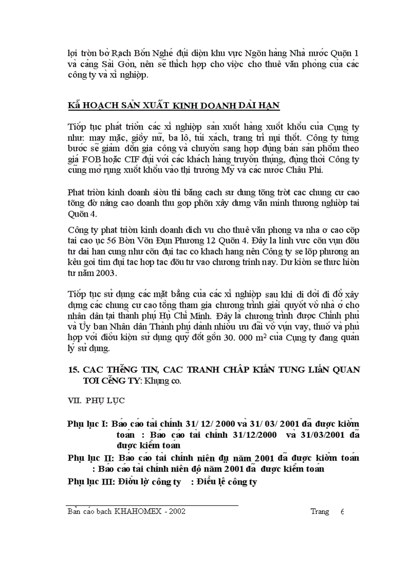 image for page Bản cáo bạch Công ty KHAHOMEX
