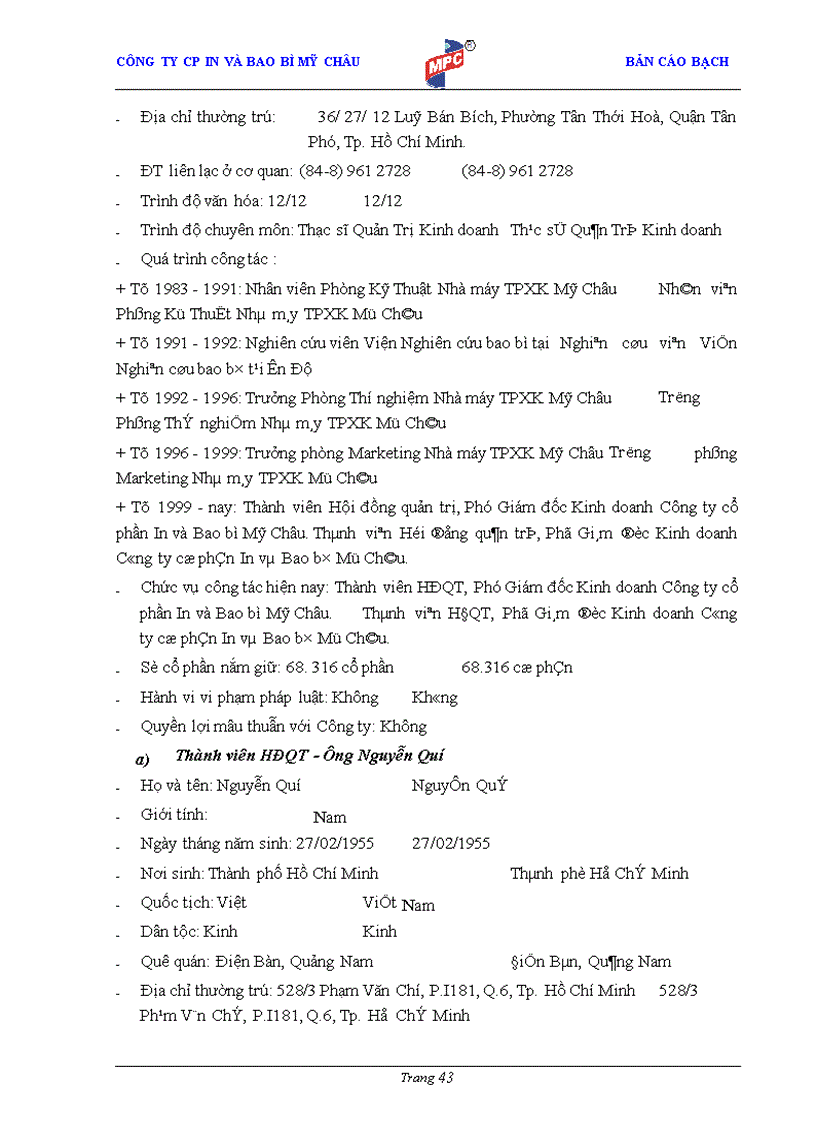 image for page Bản cáo bạch Công ty cổ phần In và Bao bì Mỹ Châu