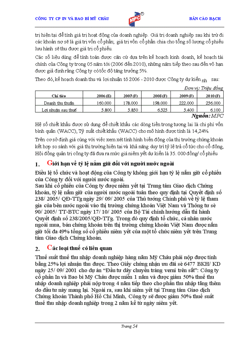 image for page Bản cáo bạch Công ty cổ phần In và Bao bì Mỹ Châu