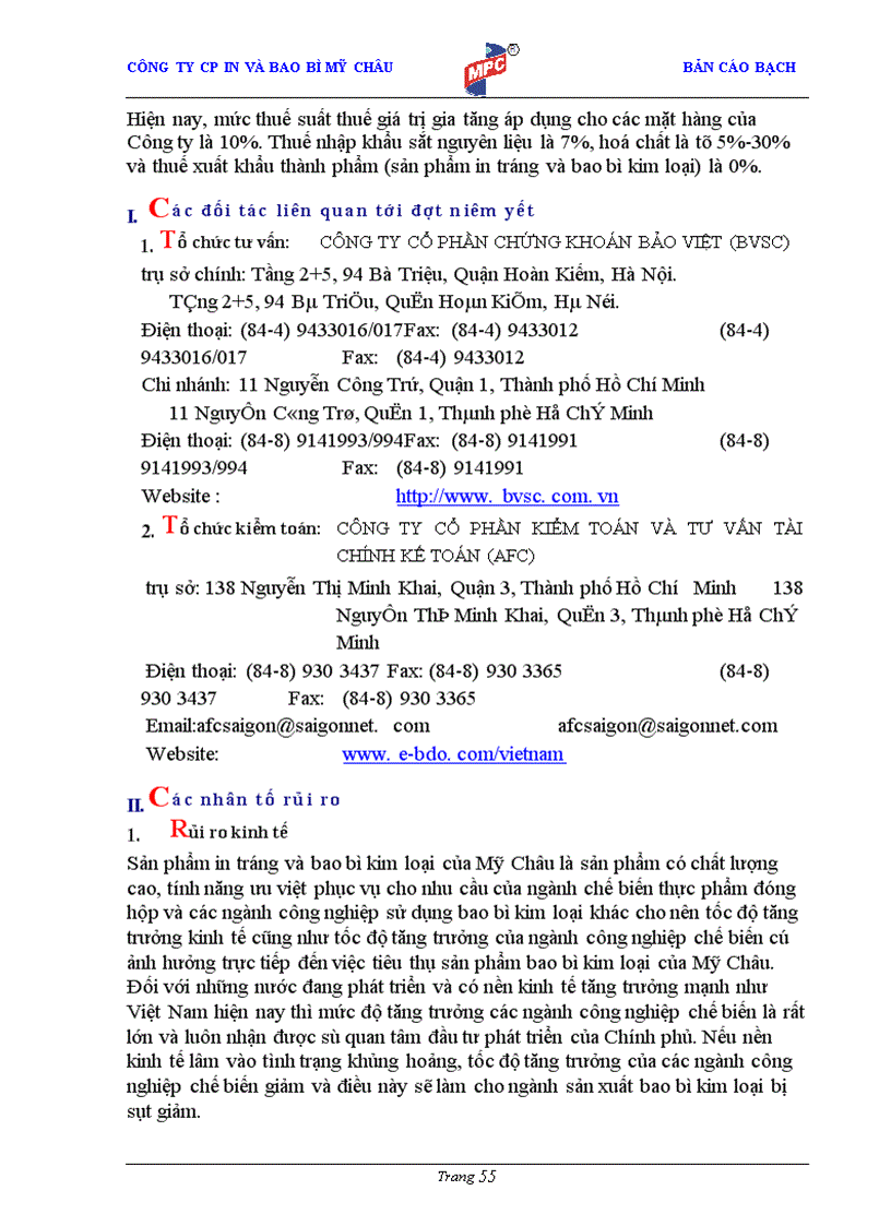 image for page Bản cáo bạch Công ty cổ phần In và Bao bì Mỹ Châu