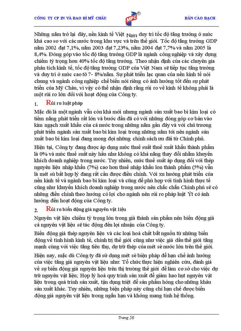 image for page Bản cáo bạch Công ty cổ phần In và Bao bì Mỹ Châu